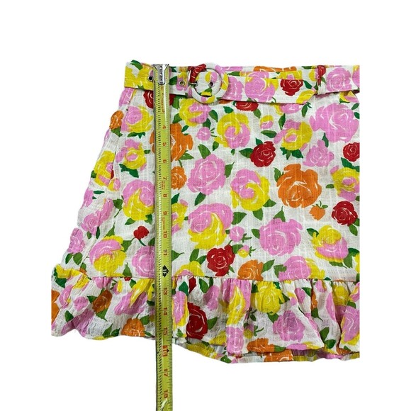 MANGO Pradera Colorful Floral Belted Skirt Lined‎ Size Small - Picture 5 of 8